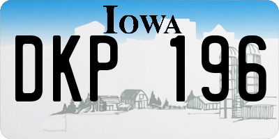IA license plate DKP196