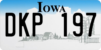 IA license plate DKP197