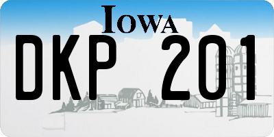 IA license plate DKP201