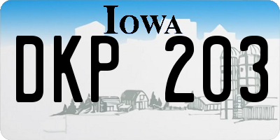 IA license plate DKP203