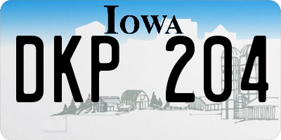IA license plate DKP204