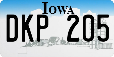IA license plate DKP205