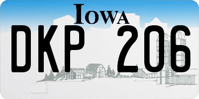 IA license plate DKP206