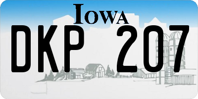 IA license plate DKP207