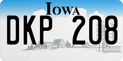 IA license plate DKP208