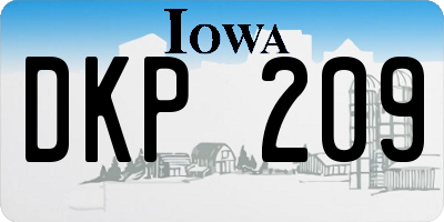 IA license plate DKP209