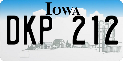IA license plate DKP212