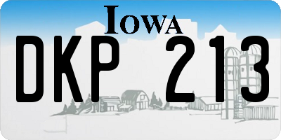 IA license plate DKP213