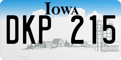 IA license plate DKP215