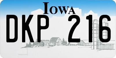 IA license plate DKP216