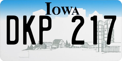 IA license plate DKP217
