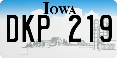 IA license plate DKP219