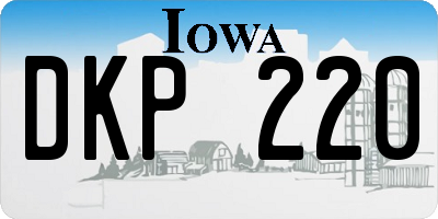 IA license plate DKP220