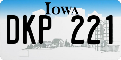 IA license plate DKP221