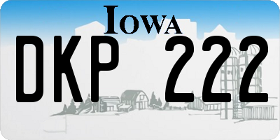 IA license plate DKP222