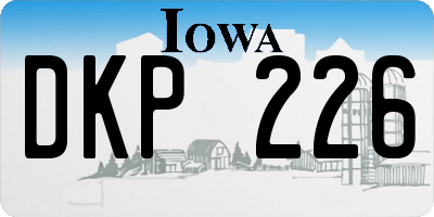 IA license plate DKP226