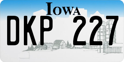 IA license plate DKP227