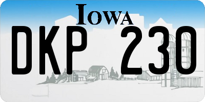 IA license plate DKP230