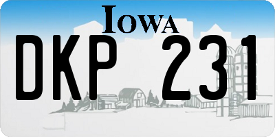 IA license plate DKP231