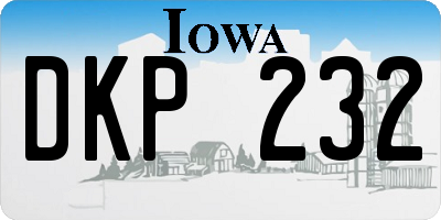 IA license plate DKP232