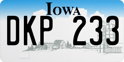 IA license plate DKP233