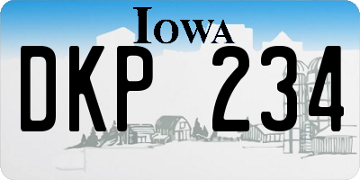 IA license plate DKP234