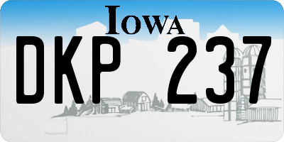 IA license plate DKP237
