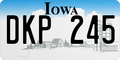 IA license plate DKP245