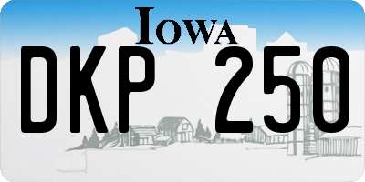 IA license plate DKP250