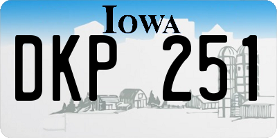 IA license plate DKP251