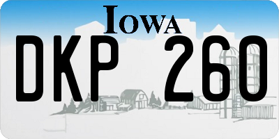 IA license plate DKP260
