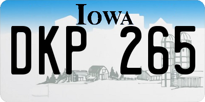 IA license plate DKP265