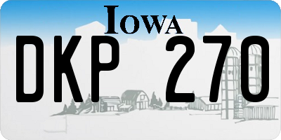 IA license plate DKP270