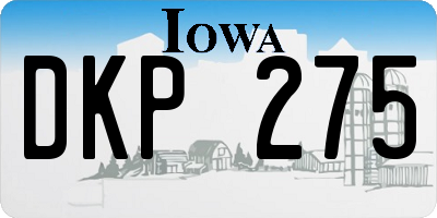 IA license plate DKP275