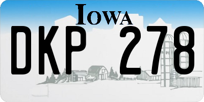 IA license plate DKP278