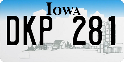 IA license plate DKP281