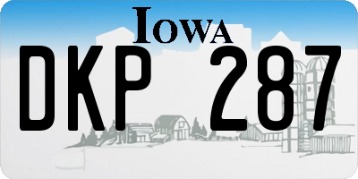 IA license plate DKP287
