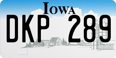 IA license plate DKP289