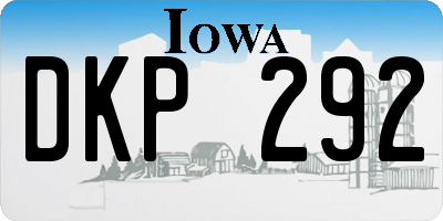 IA license plate DKP292
