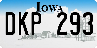 IA license plate DKP293