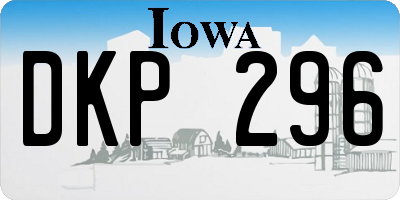 IA license plate DKP296