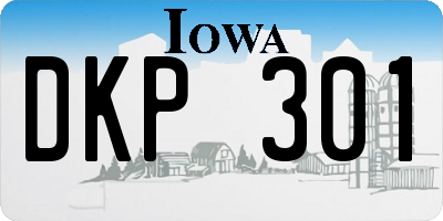 IA license plate DKP301