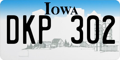 IA license plate DKP302