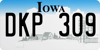 IA license plate DKP309