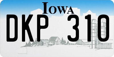 IA license plate DKP310