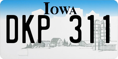 IA license plate DKP311