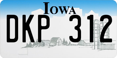 IA license plate DKP312