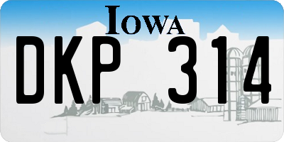 IA license plate DKP314