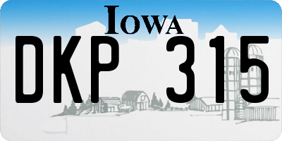 IA license plate DKP315