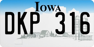 IA license plate DKP316